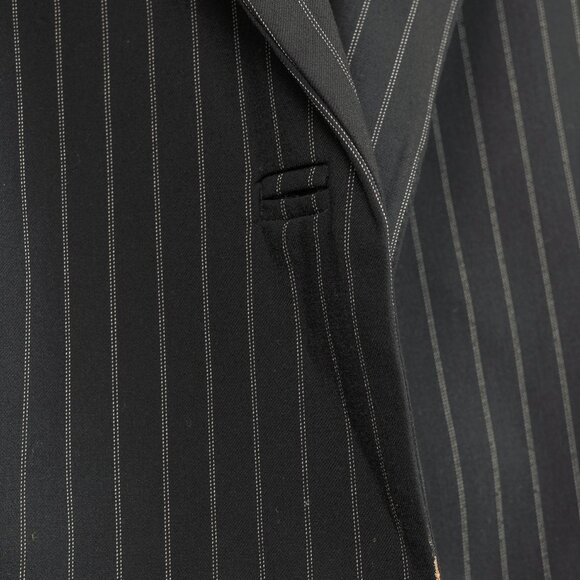 Ganni Black Pinstripe Oversized Blazer *MISSING BUTTONS* - Picture 8 of 13